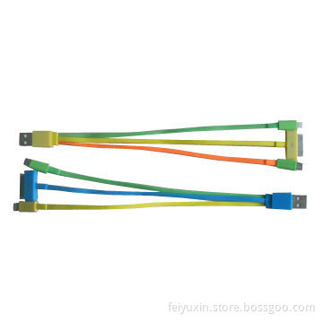 Colorful USB AM to iPhone 8-pin and 30-pin and USB Micro 5P USB Cable